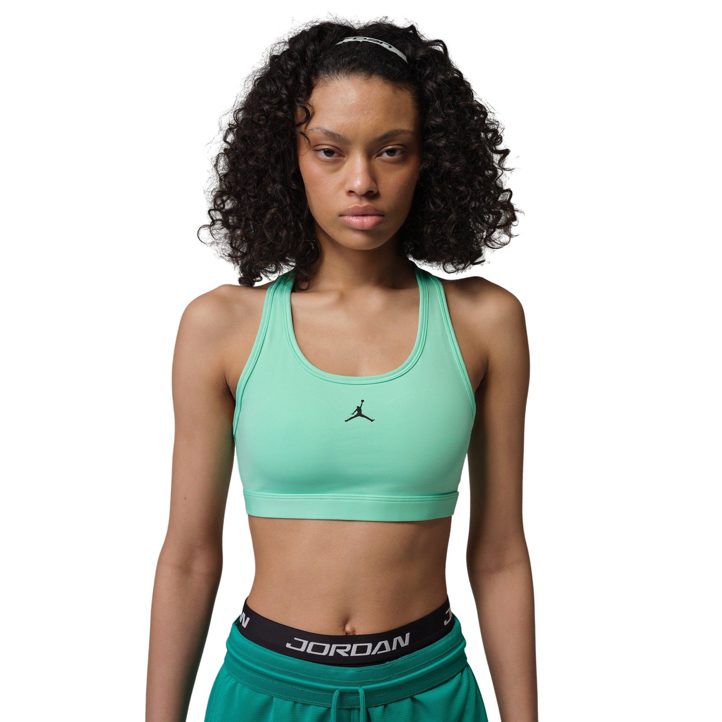 Jordan Women's Sport Medium Support Padded Jumpman Bra - Mint/Black - MINT/BLACK